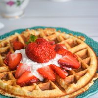 Strawberry shortcake reimagined with a waffle